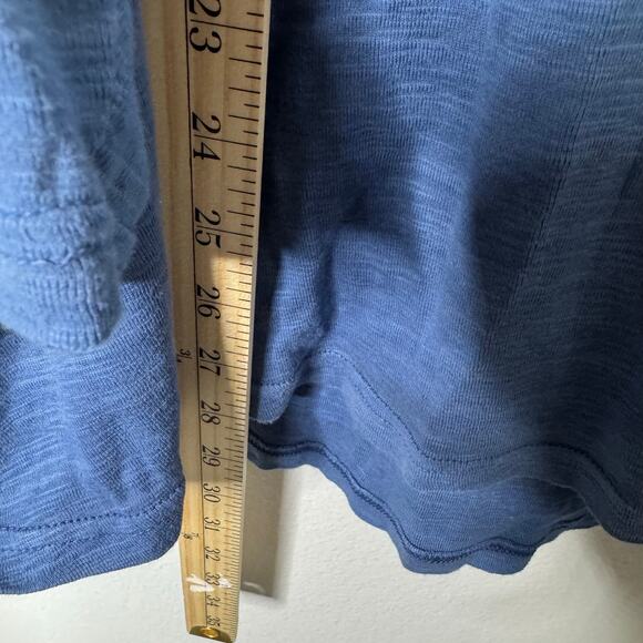 Chaps Women’s 3X Blue White Striped Ombre Henley Top 3/4‎ Sleeve 100% Cotton - Picture 3 of 7